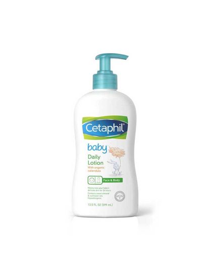 Cetaphil Baby Daily Lotion 399ml – Gentle, hydrating lotion for sensitive baby skin.